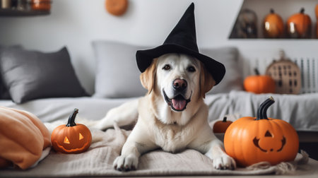 dog in Halloween costume.の素材
