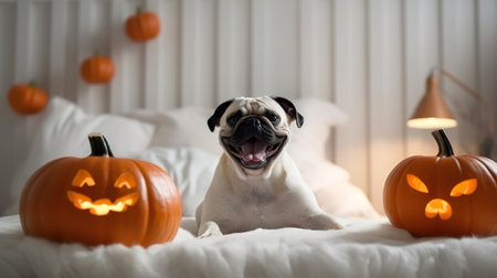 dog in Halloween costume.の素材