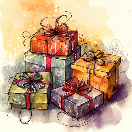 New Year and Christmas design. Christmas background. Illustration.の素材