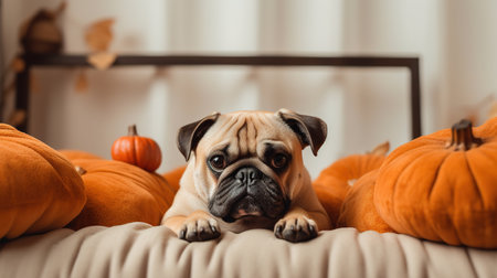 dog in Halloween costume.の素材