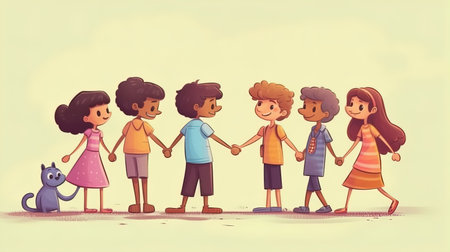 friends' day. the concept of friendship. illustration. Generative AI.の素材