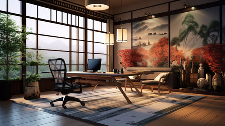 modern office design in asian style. the concept of harmony Generative AIの素材