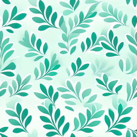 background pattern with mint leaves. Generative AIの素材