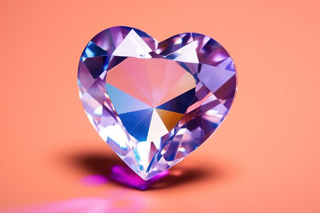 crystal heart on the background. 3d rendering. 3D illustration Generative AIの素材