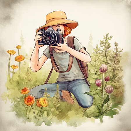 photographer's day, flat illustration Generative AIの素材