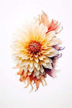 A beautiful flower highlighted on a white background. Generative AIの素材