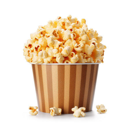 Popcorn in a dish on the background Generative AIの素材