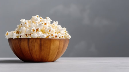 Popcorn in a dish on the background Generative AIの素材