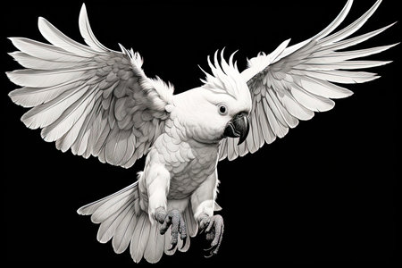 Cockatoo isolated on white background Generative AIの素材