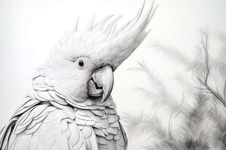 Cockatoo isolated on white background Generative AIの素材