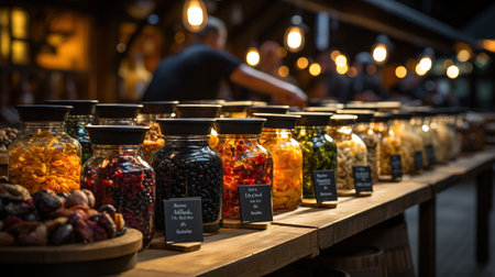 colored spices, gourmet delicacies on the market Generative AIの素材