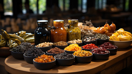 colored spices, gourmet delicacies on the market Generative AIの素材