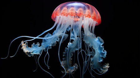 Purple-striped Jellyfish (Chrysaora colorata). Generative AIの素材