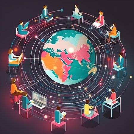 World internet day concept with various things related to the internet Generative AIの素材