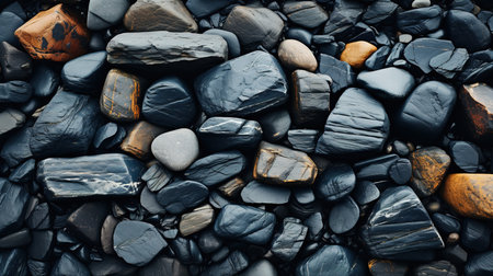 Abstract nature pebbles background. Blue pebble texture. Stone background Generative AIの素材