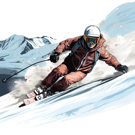 Skiers and snowboarders winter sport activities vectorの素材