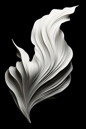 black and white abstraction of acanthus leaf. Generative AIの素材