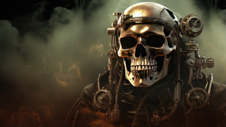 the human skeleton is robotic. Futuristic illustration. The concept of the future. Generative AIの素材