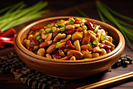 Kung Pao Chicken is a famous dish in sichuan, China. Generative AIの素材