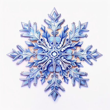 Snowflake isolated on white background. Generative AIの素材