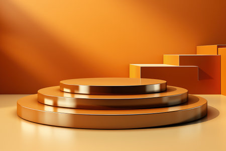 3 D background for product presentation with shadows and light. An empty podium. Layout. Background for advertising on marketplacesの素材