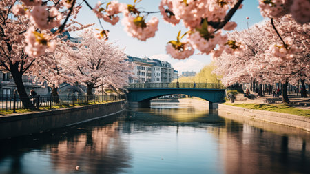 Spring cityscape, the Concept of a beautiful, Clean urban environment. Image for Magazines, Banners.の素材