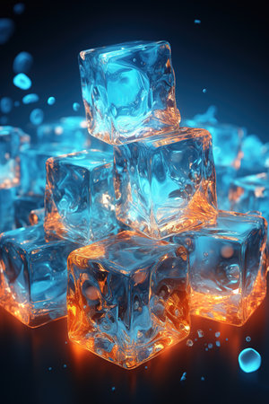 Abstract geometric background with 3d flying cubes. A modern abstract business template with 3d cubes. Wallpaper background for Phone, generative Alの素材