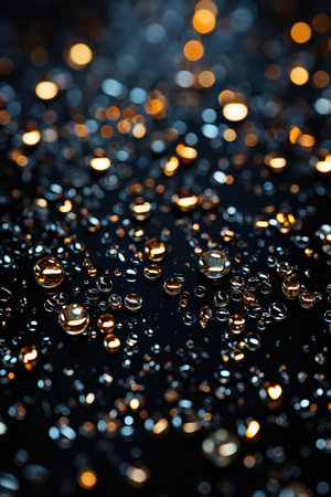 Black Abstract bokeh texture on a black background, Postcard, Design. The banner. Patternの素材