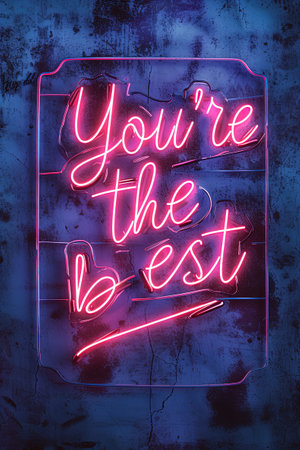 A postcard with the word "You're the best". Used for invitation to the wedding, greeting cards, flyers. Design of albums, notebooks, banners, Vector illustration.の素材