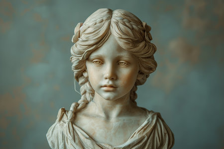 White marble head of young womanの素材