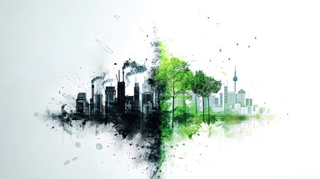 Eco-friendly banner design, planet and Energy conservation Concepts, illustrationの素材