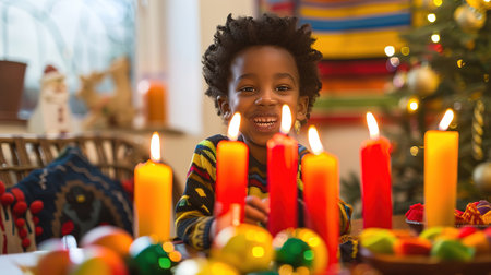 Kwanzaa African Holiday, The African-American festival, which is a week of New Year's Eve celebrationsの素材