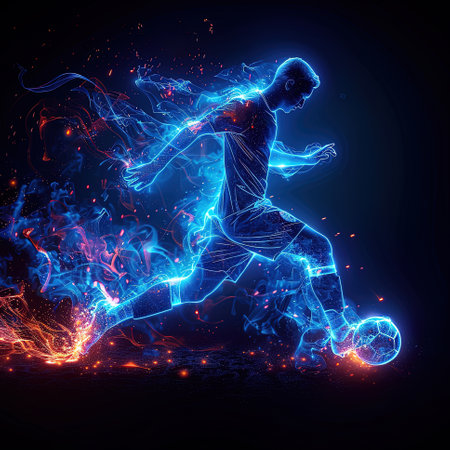 Soccer player kicks the ball. Design of clothes, albums, notebooks. Sports bannersの素材