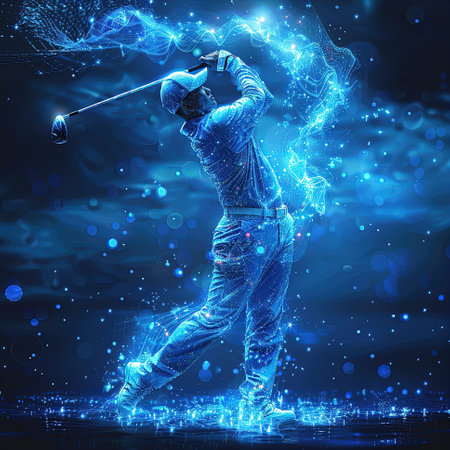 Abstract illustration of Golf. The golfer strikes. The concept of sports. Design of clothes, albums, notebooks. Sports banners, postcardsの素材