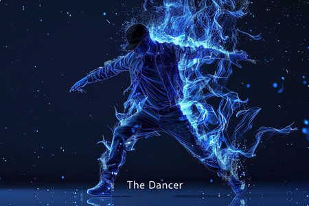 An illustration of a modern Dancer. Design of clothes, albums, notebooks. banners, postcardsの素材