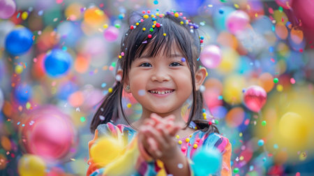 Greeting card for Children's Day children having fun at the holiday. International Children's Dayの素材