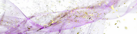 Purple and golden backdrop glittering sparkles with blur effect. Festive twinkle glitters background, abstract glowing background with circles,modern design overlay with sparkling glimmers.の素材