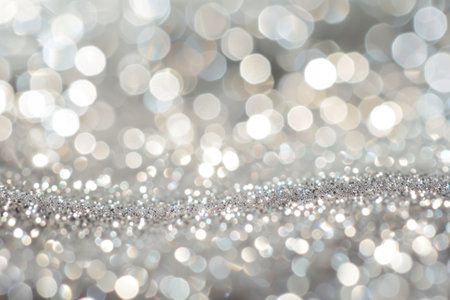 Abstract elegant glitter sparkle bokeh defocused on Black Backgroundの素材