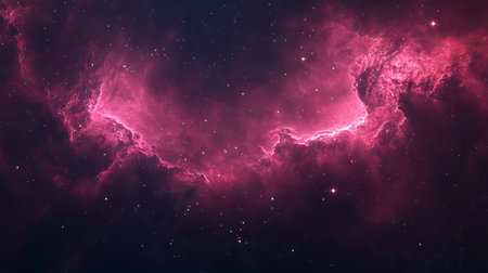 A starry landscape in purple and pink shades. Desktop Wallpapersの素材