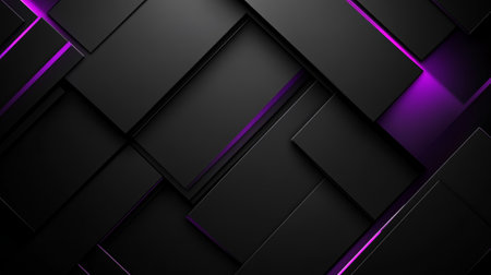 Purple neon light. Lens flare overlay. Bokeh fluorescent flash gleam. Defocused purple color flecks on dark black abstract background.の素材