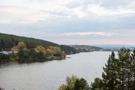 A city by the forestの写真素材