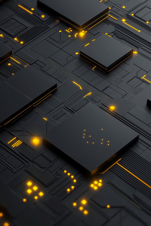 Futuristic presentation background. Dark gray and black. Technology. Design of a postcard, banner, websiteの素材