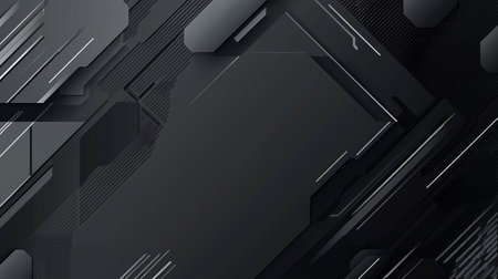 Futuristic presentation background. Dark gray and black. Technology. Design of a postcard, banner, websiteの素材