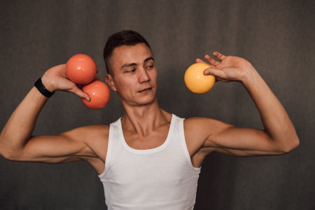 Sports at home, quarantine Healthy lifestyle, fitness, Pilatesの写真素材