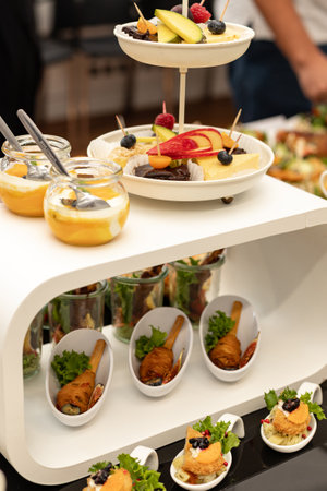 The delicious food on the table is fresh. Ready-made food. Buffet. High quality photoの写真素材