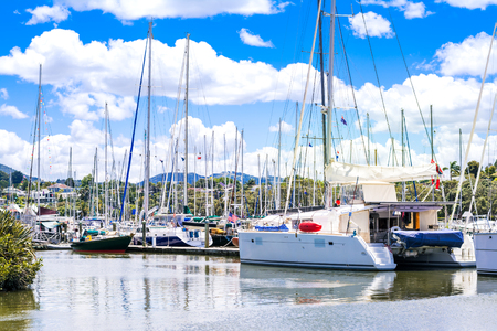 Yachts and boats in marina on a fine summer day. Whangarei, New Zealandの写真素材
