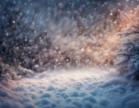 Winter holidays background. Blizzard, snowflakes, snowstorm. Christmas and New Year greeting cards, invitation for winter holiday season. Amazing digital illustration. CG Artwork Background.の素材