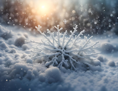 Winter holidays background. Blizzard, snowflakes, snowstorm. Christmas and New Year greeting cards, invitation for winter holiday season. Amazing digital illustration. CG Artwork Background.の素材