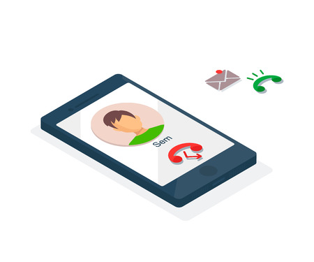 Vector 3d isometric smartphone icon.のイラスト素材