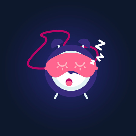 Sleeping alarm. Mask for sleep is on alarm clock.のイラスト素材